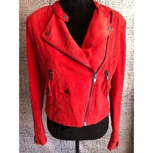 RASPBERRY RED Biker Jacket